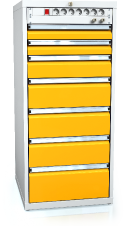 Dílenská zásuvková skříň 1240 x 555 x 600 - 7x zásuvka-elektro-vzduch